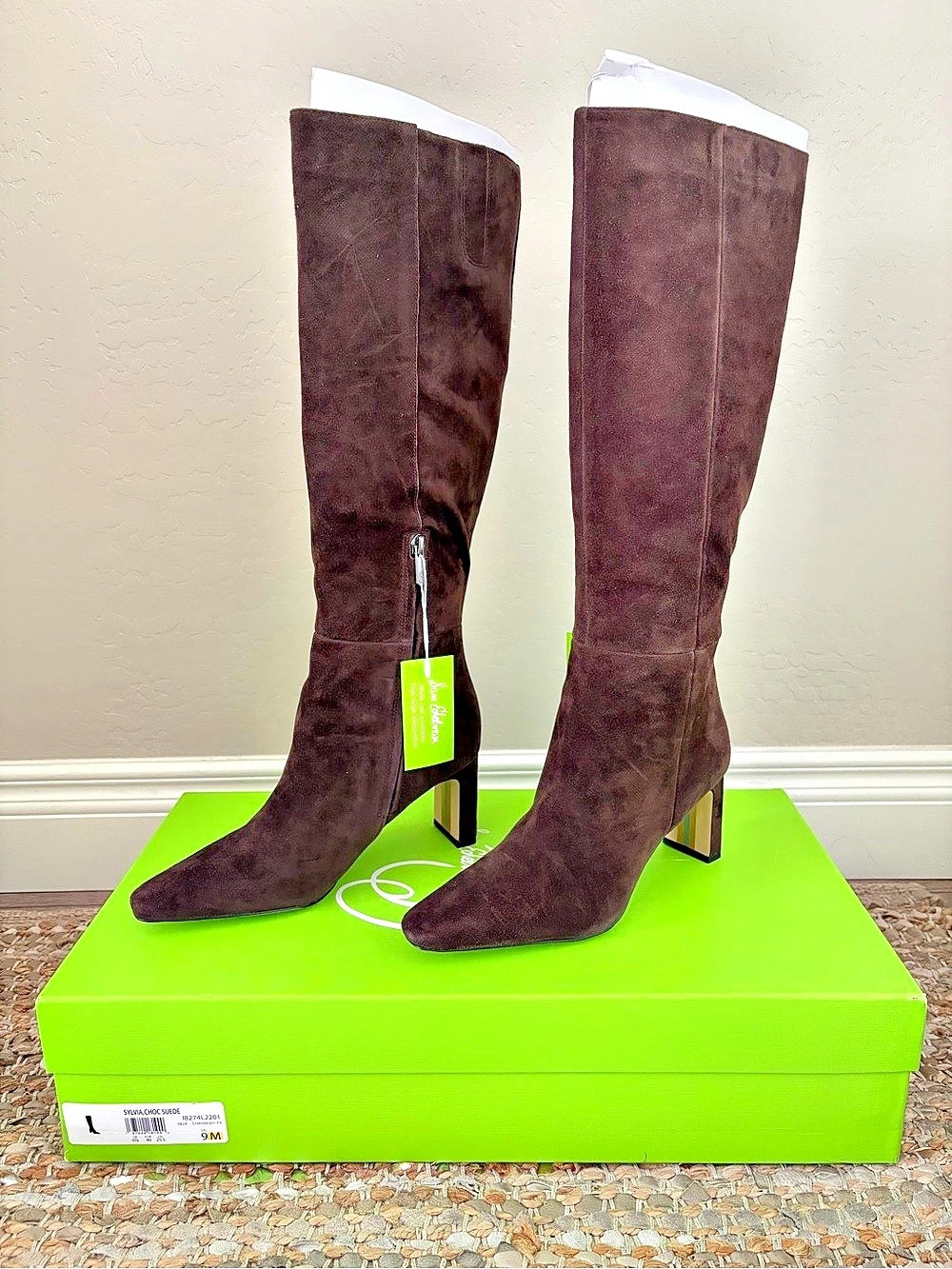 Sam Edelman Chocolate Brown Suede Sylvia Knee-high Boots Size US 9 M NWT